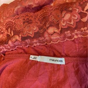 Maurices Orange Tank Top Lace Trim XL